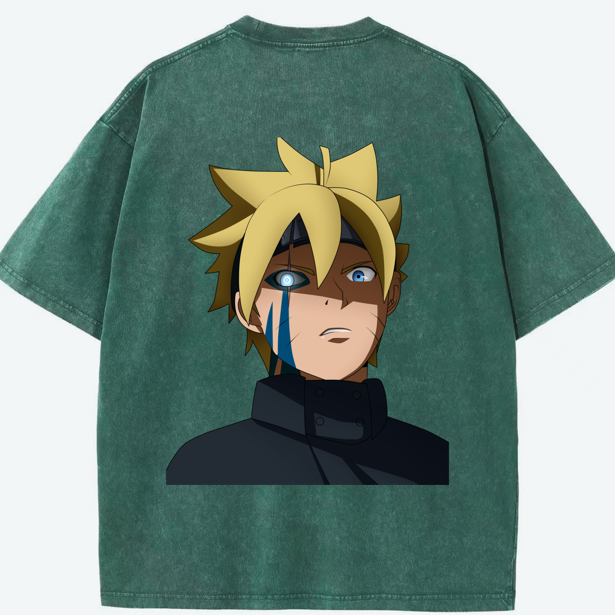 （画像用） NARUTO -ナルト- うずまき ボルト Uzumaki Boruto 綿100% ヴィンテージ風 半袖Tシャツ（背面プリント）